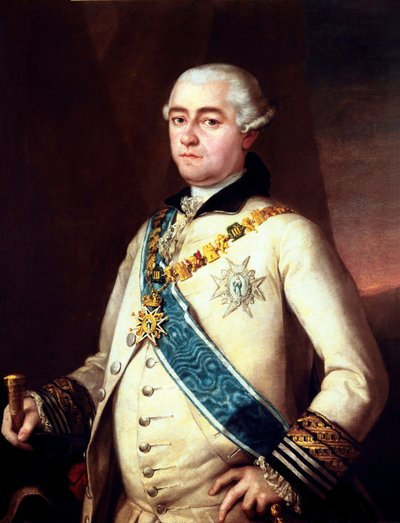GOYA Y LUCIENTES, Francisco de (1746-1828); ALCANTARA LOPEZ DE ZUNIGA, Pedro (século XVIII). 14º Conde de Miranda del Castanar e 10º Duque de Penaranda. Obra anteriormente atribuída, como diz a inscrição da moldura, a Francisco de Goya. Sobre o cabo de our de Francisco Jose de Goya y Lucientes