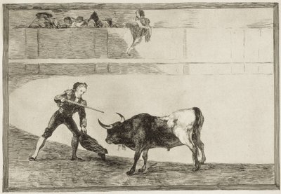 GOYA Y LUCIENTES, Francisco de (1746-1828). Pedro Romero a matar o touro parado. 1816. (25,1 x 35,9 cm). ROMERO, Pedro (1754-1839). Tauleiro espanhol. Prato 30 de "A Arte da Tauromaquia". Gravura. ESPANHA. MADRID (COMUNIDADE AUTÓNOMA). Madrid. Nacional de Francisco Jose de Goya y Lucientes