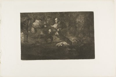 Deus os cria e eles se unem, placa 18 de Los Proverbios de Francisco Jose de Goya y Lucientes