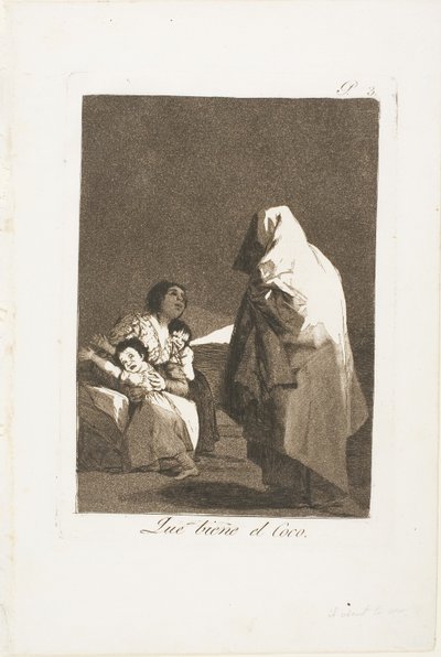 Lá vem o bicho-papão, prato três de Los Caprichos de Francisco Jose de Goya y Lucientes