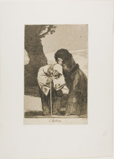 Silêncio, placa 28 de Los Caprichos de Francisco Jose de Goya y Lucientes