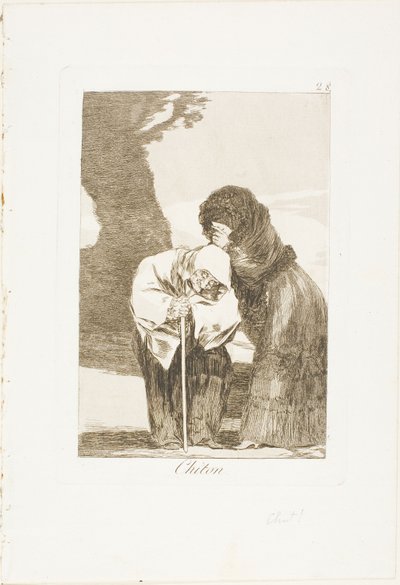 Silêncio, placa 28 de Los Caprichos de Francisco Jose de Goya y Lucientes