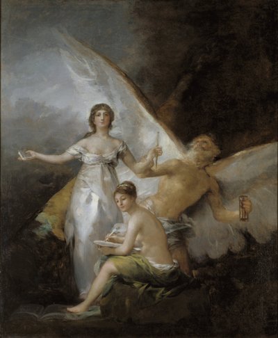 Verdade, Tempo e História, por Goya, Francisco, de (1746-1828). Óleo sobre tela. Dimensão: 294x244 cm. Nationalmuseum Estocolmo de Francisco de Goya
