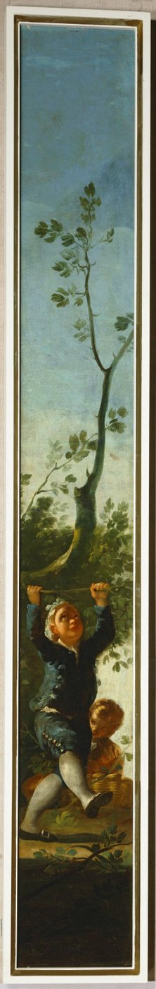 Rapazinho e uma árvore ... (pintura sobre tela) de Francisco Jose de Goya y Lucientes