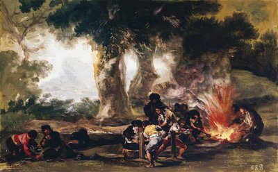 Fabricação de bolas na Sierra de Tardienda - Óleo sobre tela de Francisco de Goya