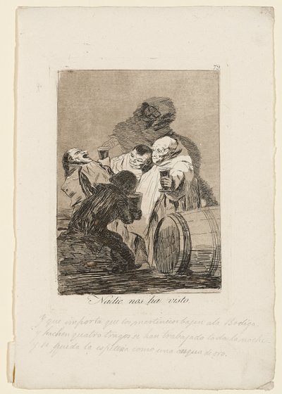 Ninguém nos viu, prato de "Los Caprichos", 1799 de Francisco de Goya