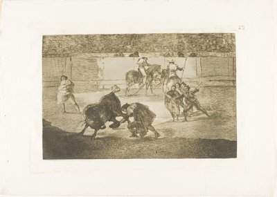 Pepe Illo fazendo o passe do "recorte", placa 29 de A Arte de Tourear de Francisco Jose de Goya y Lucientes