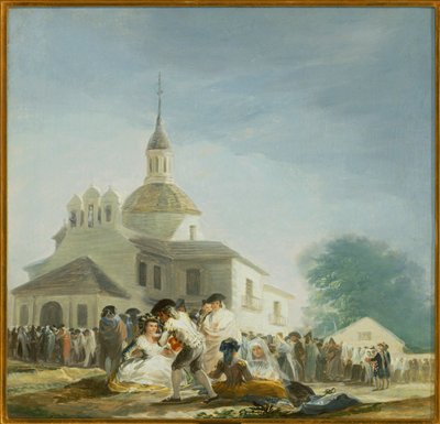 Peregrinos diante da capela de Santo Isidoro La ermita de San Isidro el dia de la fiesta ... (pintura sobre tela) de Francisco Jose de Goya y Lucientes
