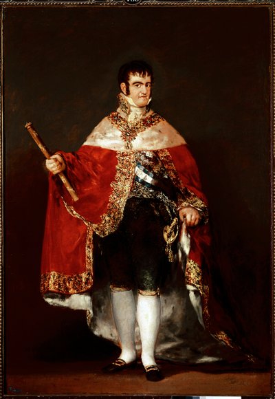 Retrato do rei Fernando VII em traje real (óleo sobre tela, c. 1815) de Francisco de Goya