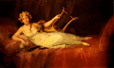 Retrato da 10ª Marquesa de Santa Cruz como musa, Euterpe, 1805 de Francisco de Goya