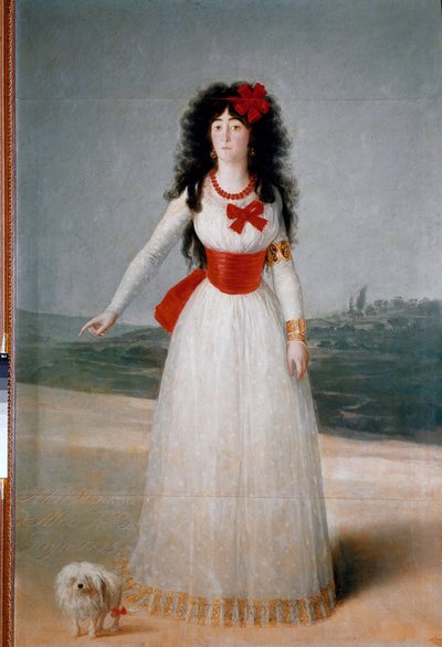 Retrato da Duquesa de Alba (Alba) (Maria Teresa Cayetana de Silva) (1762-1802) Pintura de Francisco Goya y Lucientes (1746-1828) 1795 Dim. 194x130 cm Madrid, Colecção de Alba de Francisco de Goya