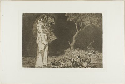 Soldados assustados por um fantasma, de Disparates, publicado como placa 2 em Los Proverbios de Francisco Jose de Goya y Lucientes