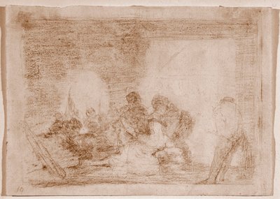 Os Desastres da Guerra : Um homem testemunha do estupro de sua esposa (Desenho de Francisco de Goya