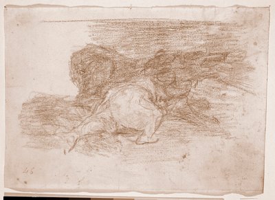 Os Desastres da Guerra : Ele colhe alguns benefícios (desenho preparatório de Francisco de Goya