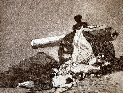 As Catástrofes de Guerra: Que Valor! (Que coragem) (detalhe) de Francisco Jose de Goya y Lucientes