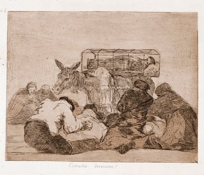 Os Desastres da Guerra: devoção estranha (gravura do desenho preparatório de Francisco de Goya