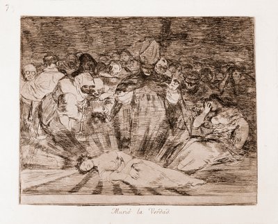 Os Desastres da Guerra : A verdade está morta (gravura do desenho preparatório de Francisco de Goya