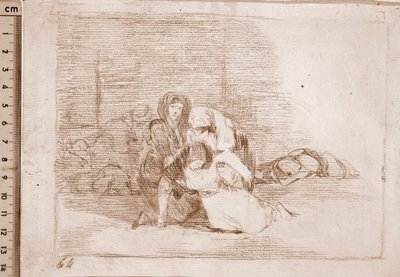 Os Desastres de Guerra : Não chegam a tempo (desenho preparatório de Francisco de Goya