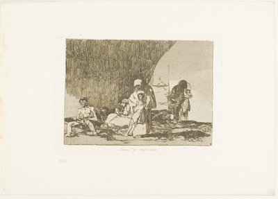 Os Saudáveis e os Doentes, prato 57 de Os Desastres da Guerra de Francisco Jose de Goya y Lucientes