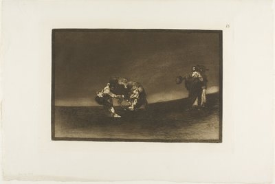 O mesmo homem joga um touro no ringue em Madrid, placa 16 de The Art of Bullfighting de Francisco Jose de Goya y Lucientes