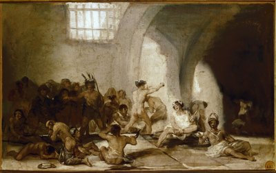 A casa de loucos.(óleo sobre madeira de Francisco de Goya
