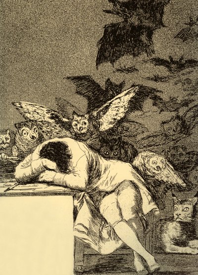 O sono da razão produz monstros (Caprice 43) de Francisco Jose de Goya y Lucientes
