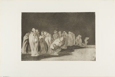 Há algo por detrás do pano de saco, ou seja, não se pode julgar um homem pelas suas roupas, prato oito de Los Proverbios de Francisco Jose de Goya y Lucientes