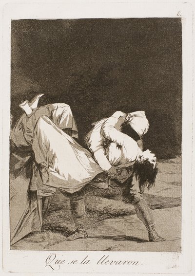 Eles a levaram !, placa oito de Los Caprichos, 1797-99 de Francisco de Goya
