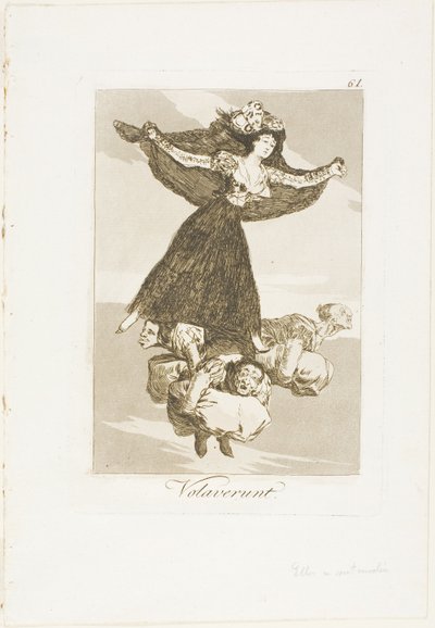 Eles voaram, placa 61 de Los Caprichos (Caprices) de Francisco Jose de Goya y Lucientes