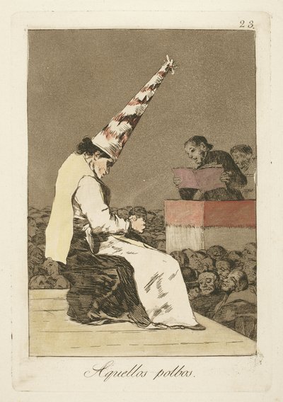 Essas partículas de poeira, ilustração 23 de "Los Caprichos" de Francisco de Goya