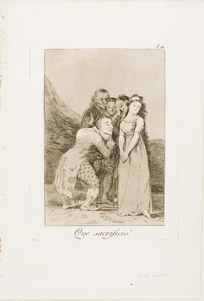 Que sacrifício!, placa 14 de Los Caprichos de Francisco Jose de Goya y Lucientes