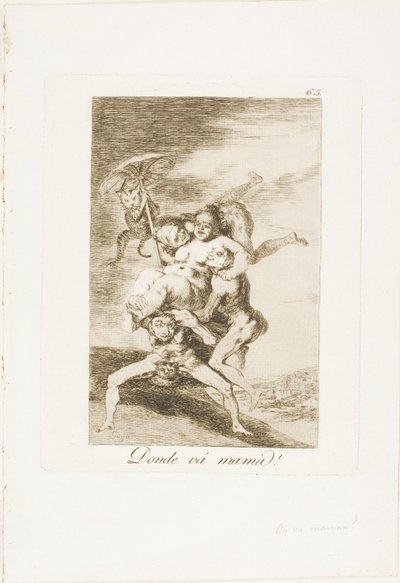 Onde está a mãe indo?, placa 65 de Los Caprichos de Francisco Jose de Goya y Lucientes