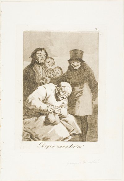 Por que escondê-los?, placa 30 de Los Caprichos de Francisco Jose de Goya y Lucientes