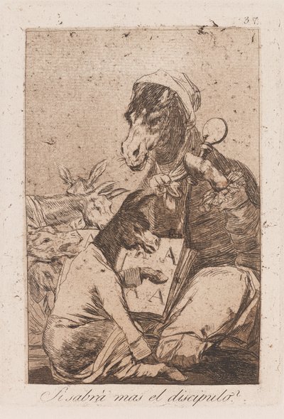 Será que o aluno saberá mais do que o mestre?
final do século 18 - início do século 19 (impressão) de Francisco de Goya