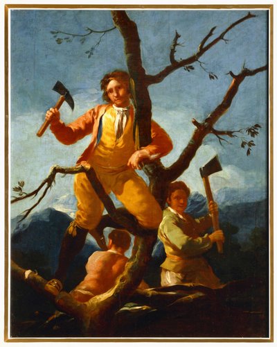 Cartoon dos xilógrafos para uma tapeçaria no El Escorial ... (pintura sobre tela) de Francisco Jose de Goya y Lucientes