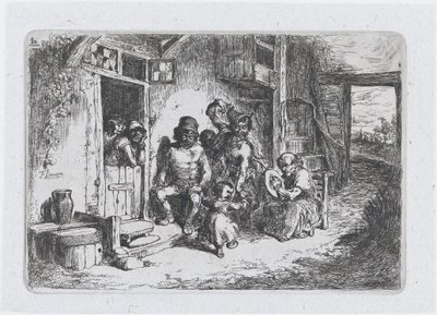 Prancha 10: duas figuras dançando, outra sentada tocando tambor, da série de costumes..., 1850. de Francisco Lameyer Berenguer