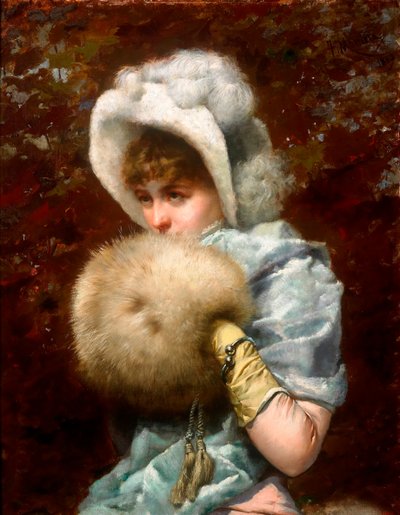 Inverno - Pintura de Francesco Masriera y Manovens (1842-1902) - 1882 - Óleo sobre tela - 79x62 - Museu Nacional d