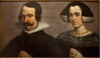 Retrato de um jovem casal a rezar. Pintura de Francisco Pacheco (1564-1644), cerca de 1630. Museu de Belas Artes de Sevilha, Espanha. de Francisco Pacheco
