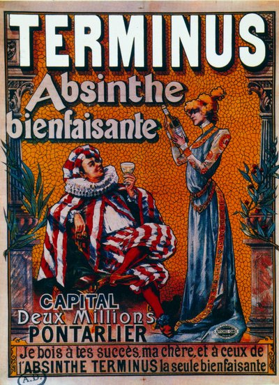 Publicidade para Terminus "absinthe bienfaisante" de Pontarlier (cartaz) de Francisco Tamagno