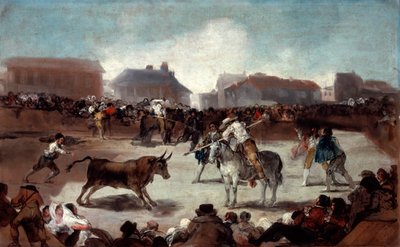 Uma tourada na vila, c1812-1814 de Francisco de Goya