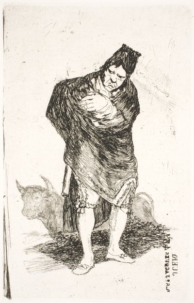 contrabandista andaluz, com touro de Francisco de Goya