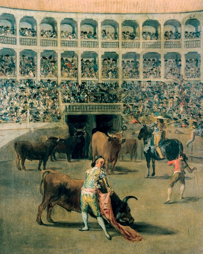 Tourada com uma capa ou os golpes da capa. Pintura em metal por Francisco de Goya y Lucientes (1746-1828). 1793. de Francisco de Goya