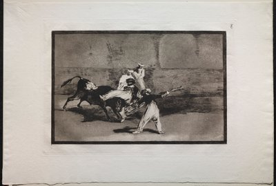 Touradas: Um mouro apanhado por um touro no ringue de Francisco de Goya