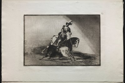 Touradas: Carlos V lanceando um touro, 1876. de Francisco de Goya