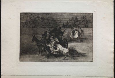 Touradas: Luta em uma carruagem atrelada a duas mulas de Francisco de Goya