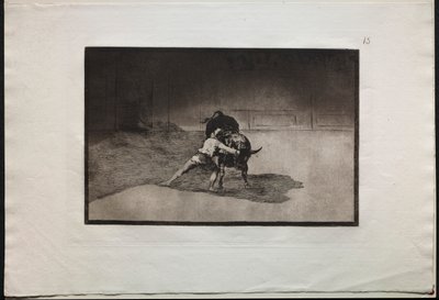 Touradas: O Famoso Martincho Coloca as Banderillas Jogando o Touro com o Movimento do Seu Corpo de Francisco de Goya