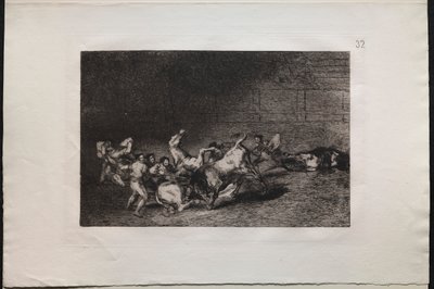 Touradas: Duas Equipes de Picadores Atirados Um Após o Outro Por Um Único Touro de Francisco de Goya