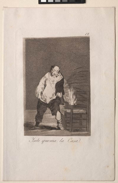 Caprichos: E a casa dele está pegando fogo. de Francisco de Goya