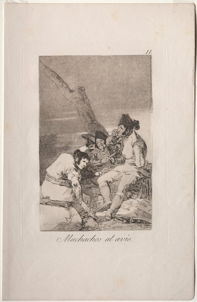 Caprichos: Rapazes se preparando. de Francisco de Goya