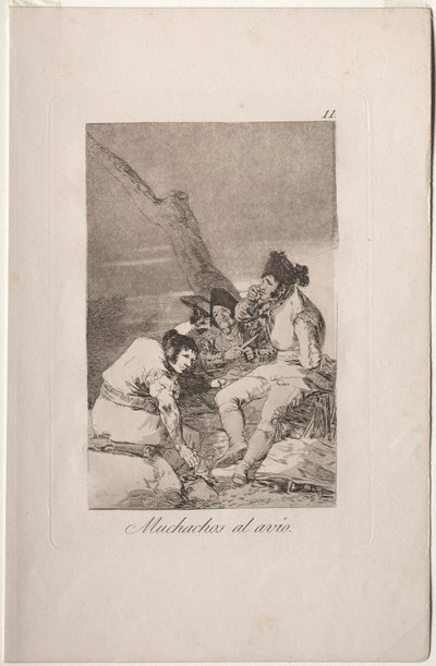Caprichos: Rapazes se preparando .. de Francisco de Goya